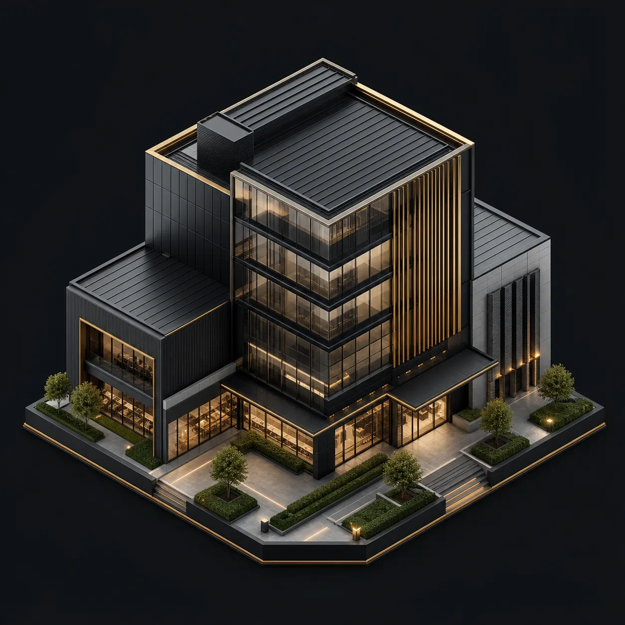 Commercial complex illustration